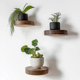Hanah Home Conjunto de 3 Estantes de Pared de Madera Decorativos